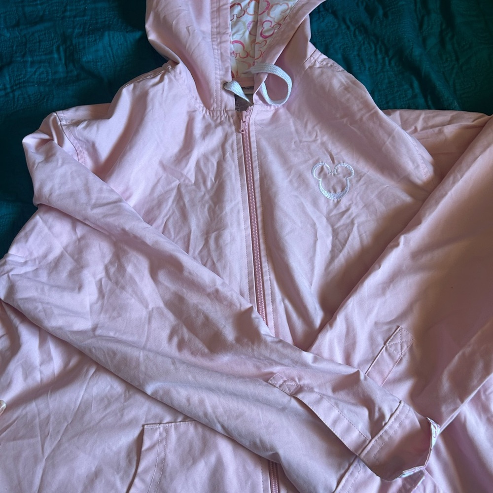 Pink Hooded Jacket with Embroidered Logo